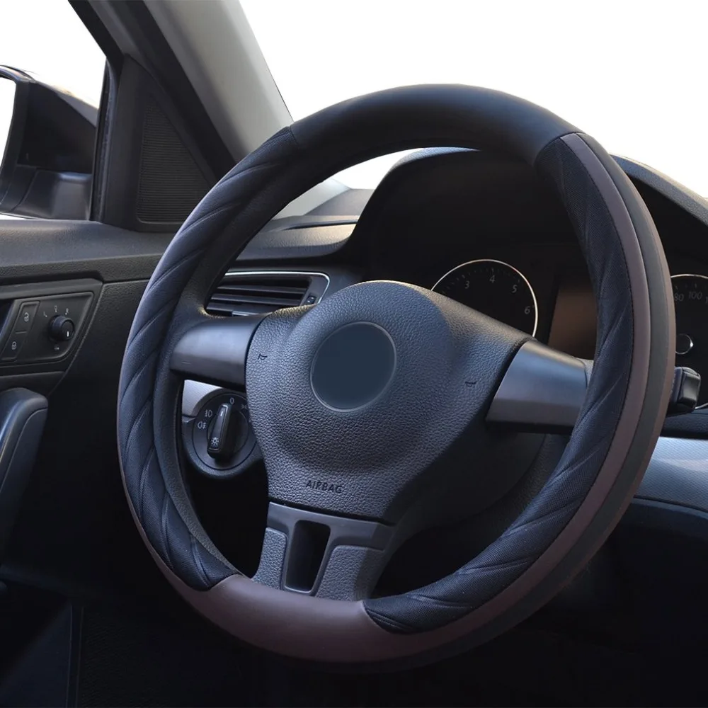 38 см Универсальный Авто Кожаный руль покрытие для интерьера автомобильные чехлы нескользящий держатель протектор ML28
