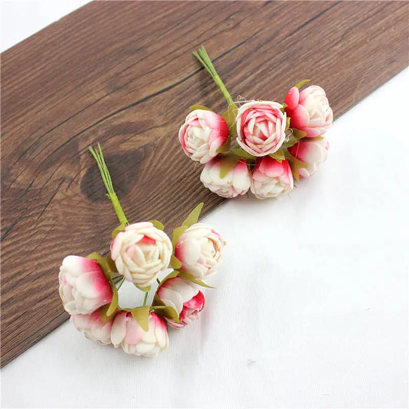 6 шт. новая модель ручной diy маленькая Роза Бутон мини искусственный цветок из упаковочного материала свадебные декорации цветок принцесса Роза Бутон - Цвет: red