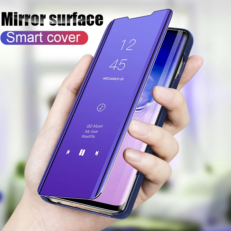 

Flip Mirror Case For Samsung Note 10 Plus Stand Case For Samsung Galaxy S 10 9 8 S10 S9 S8 Plus S10Plus S10e Coque Cover Note10