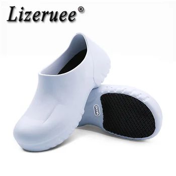 

Lizeruee EVA High Quality Chef Shoes Non-slip Waterproof Oil-proof Kitchen Work Shoes for Chef Master Cook Restaurant Slippers