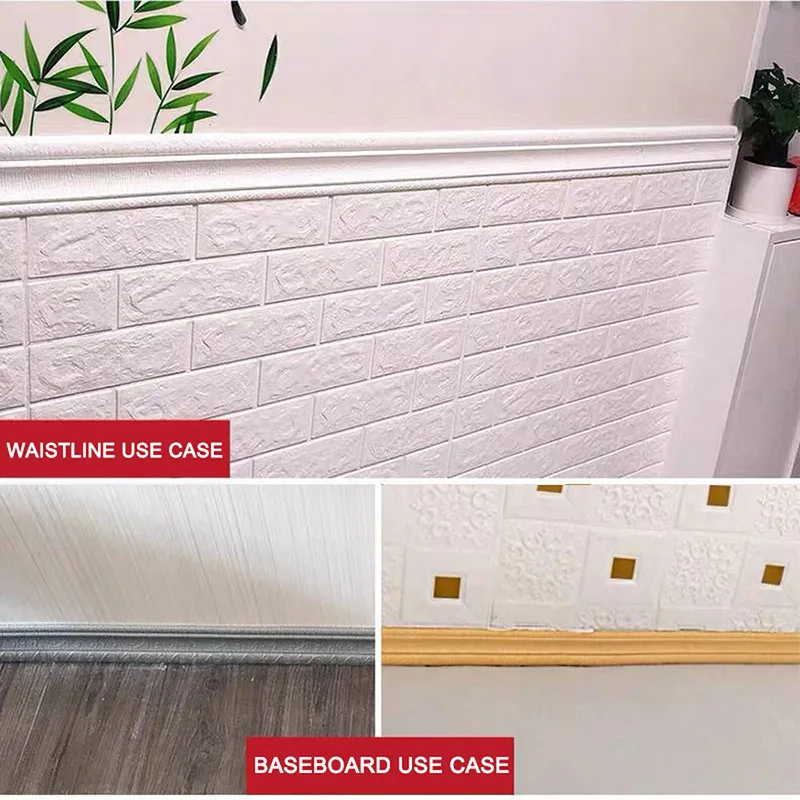 3D Foam Wall Edge Strip Stickers Self Adhesive Waterproof Baseboard Corner Waist Line Sticker Border 13 Styles Home Decor wall stickers self adhesive wall stickers