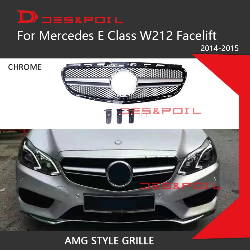 

E Class W212 Facelift AMG E63 Style Grille For Mercedes Sedan Front Bumper Racing Grid 2014-2015 E200 E300 E350 E400 AMG Line