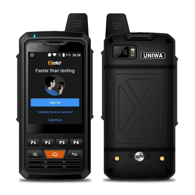 UNIWA Alps F50 2G/3g/4G Zello рация Android смартфон четырехъядерный мобильный телефон MTK6735 1 Гб+ 8 Гб rom усилитель сигнала