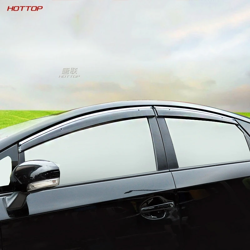 Прозрачные Пластиковые оконные козырьки вентиляционные шторы Защита от солнца и дождя для Toyota PRIUS 2012
