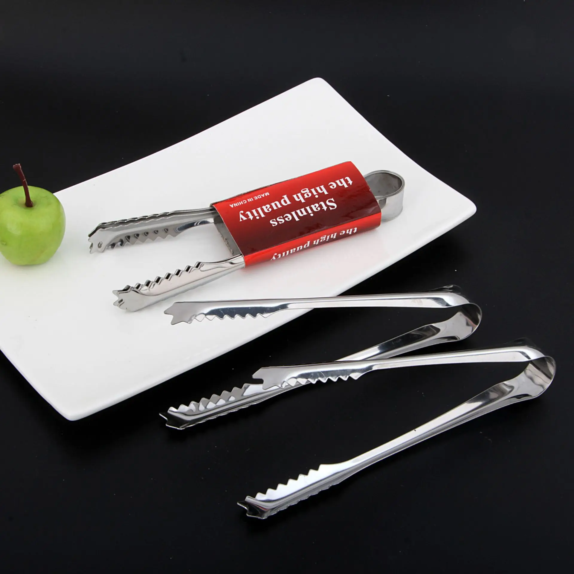 1Pcs Kitchen Tool Stainless Steel Tongs For Barbecue Party Bar BBQ Clip Bread Food Ice Clamp Ice Tong Cooking Accessories food tongs kitchen food clips