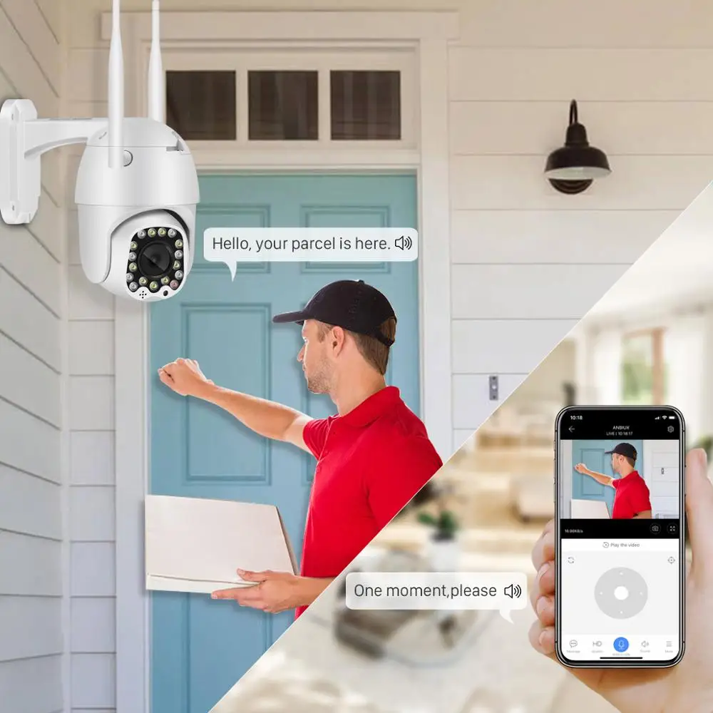 Автоматическое отслеживание домашней безопасности IP камера 1080P облако Wifi PTZ камера Открытый 2MP4X цифровой зум скорость купольная камера