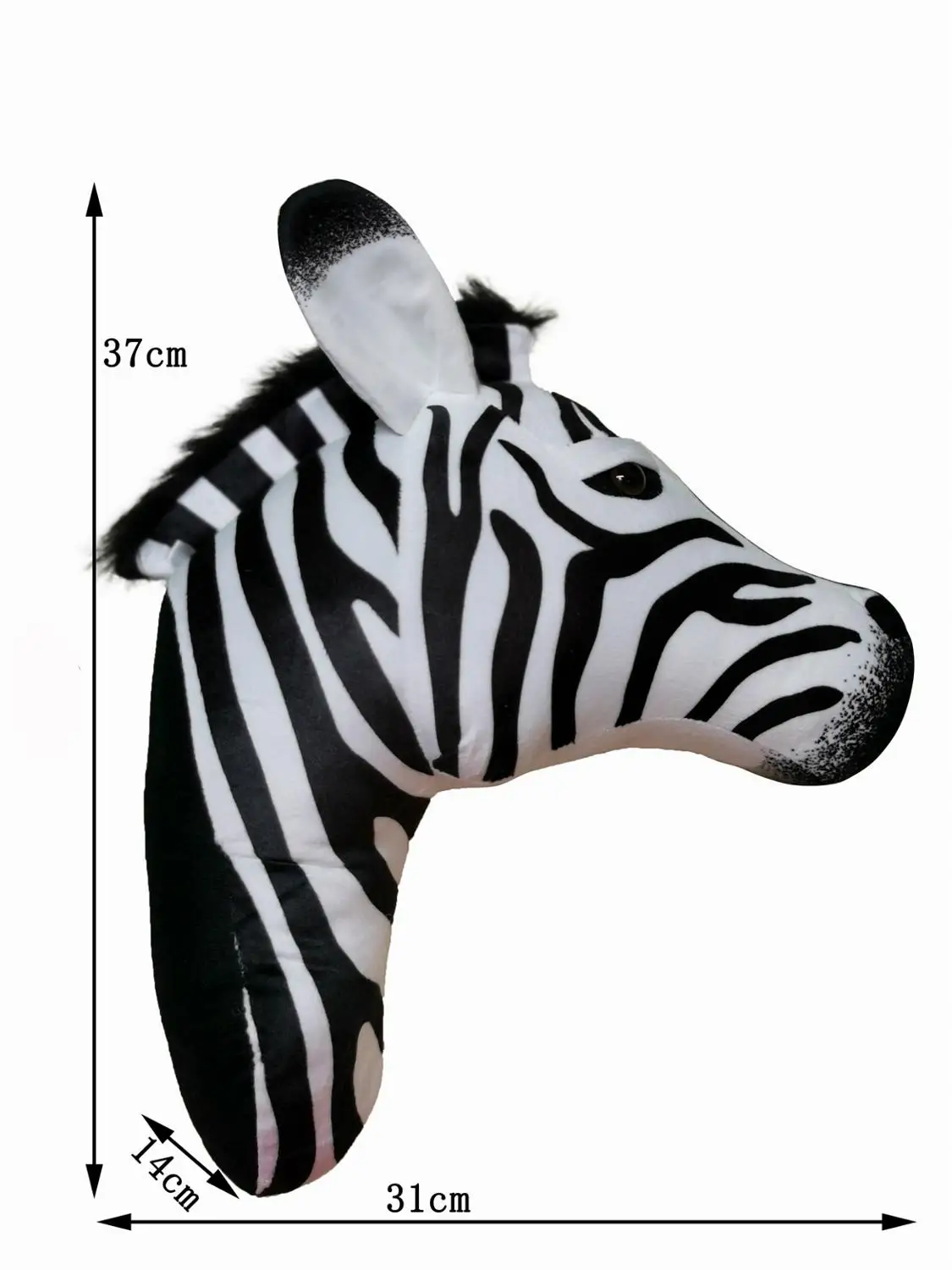 2021 Zebra head Hot sale plush Stuffed animals home wall decoration toy