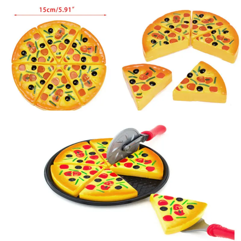 Cartoon Baby Kids Educational Toys Learn Pizza Fast Food Cooking Playing Pretend 