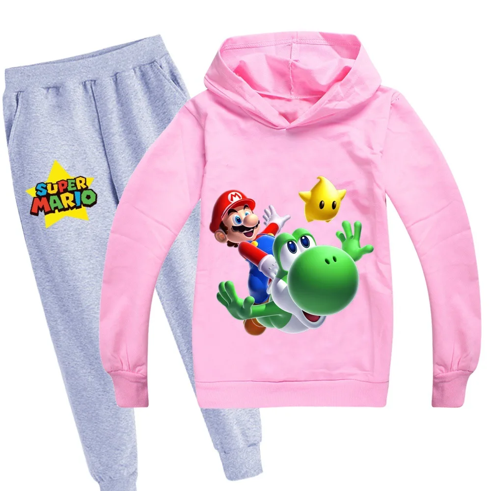 Супер худи Марио, Детские свитшоты, модная детская футболка с капюшоном, пальто для маленьких девочек, детская одежда, повседневная одежда для мальчиков