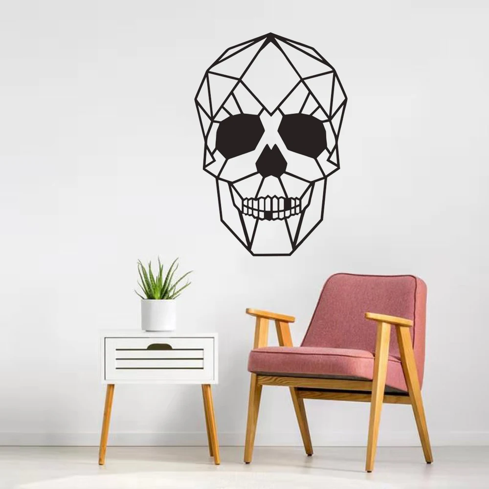 Креативный геометрический дизайн Череп голова наклейка на стену украшение дома