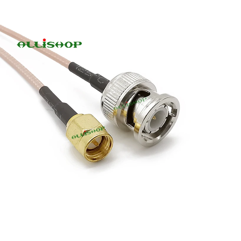 Кабель allishop SMA Male to BNC RG316D двойной щит посеребренный позолоченный Штекерный