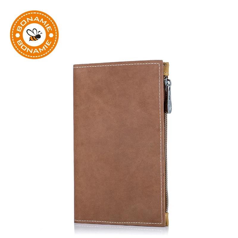 

BONAMIE Zipper Multifunctional Unisex Genuine Leather Passport Case Travel Passport Bag Men Protective Sleeve Card Ticket Holde