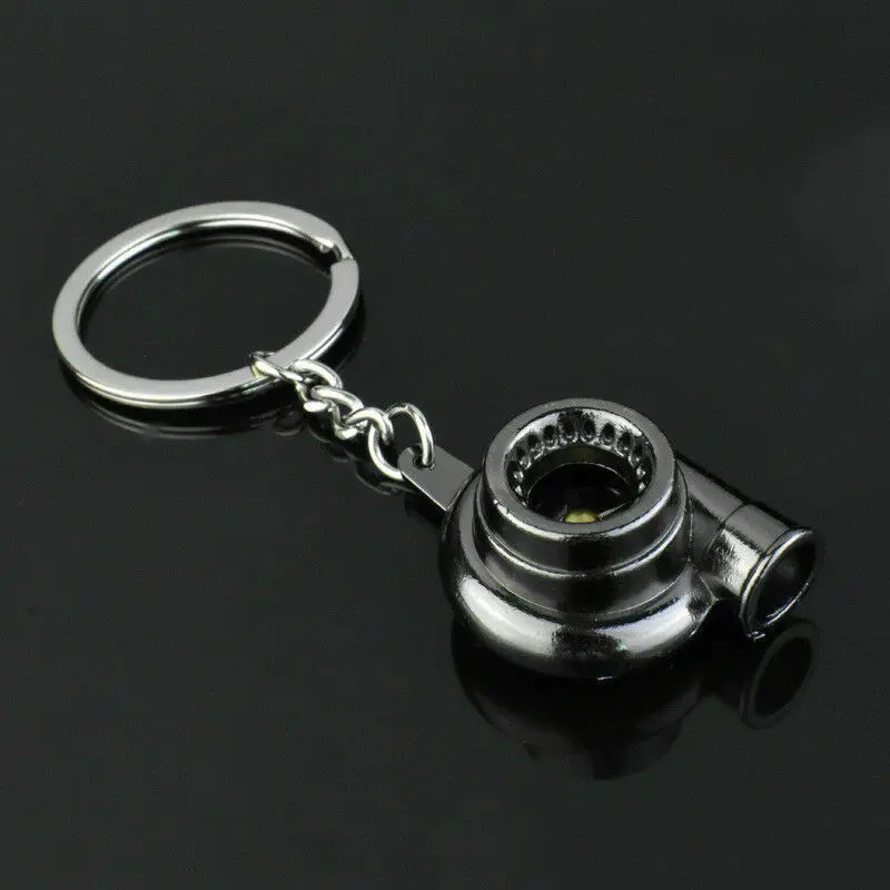 Universal Multi Color Racing Auto Part Model Keychain Zinc Alloy Car Keyring Ring Keyfob Creative Stainless Steel Accessories - Название цвета: BLACK