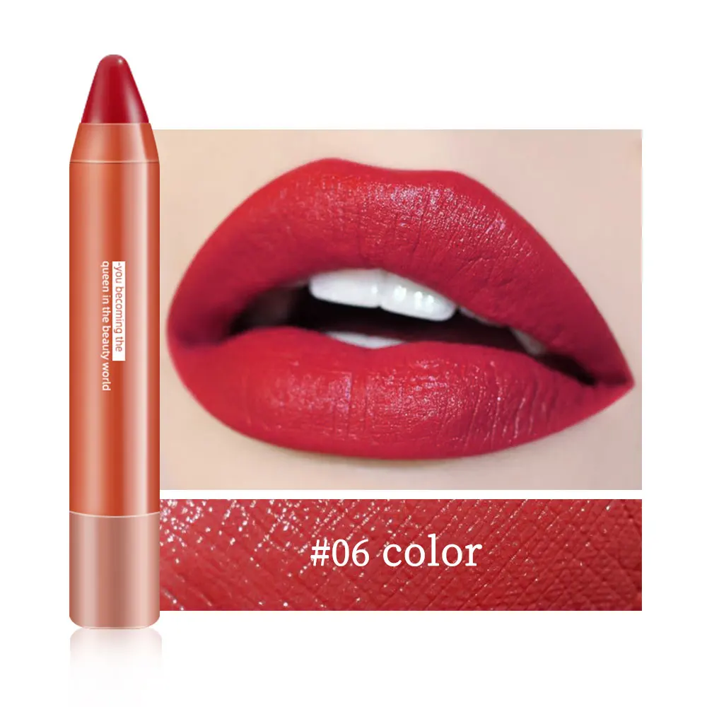 matte lipstick 6 Матовая губная помада для губ Макияж Водонепроницаемая матовая губная помада женская косметика Перманентная Обнаженная губа Блеск 6 цветов - Цвет: matte lipstick 6
