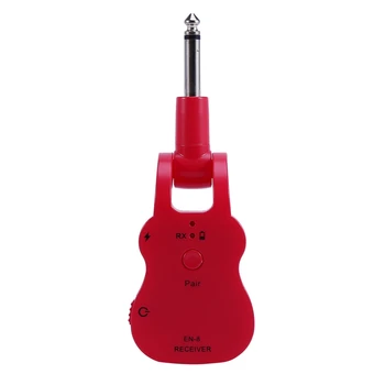 

UHF Wireless Audio Transmitter Receiver System USB Rechargeable for Electric Guitar Bass Musical Instrument