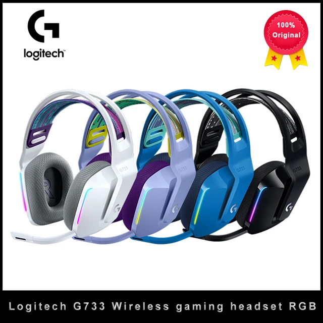 Logitech-auriculares inalámbricos G733 KDA LIGHTSPEED para juegos, cascos  con sonido envolvente RGB DTS X2.0