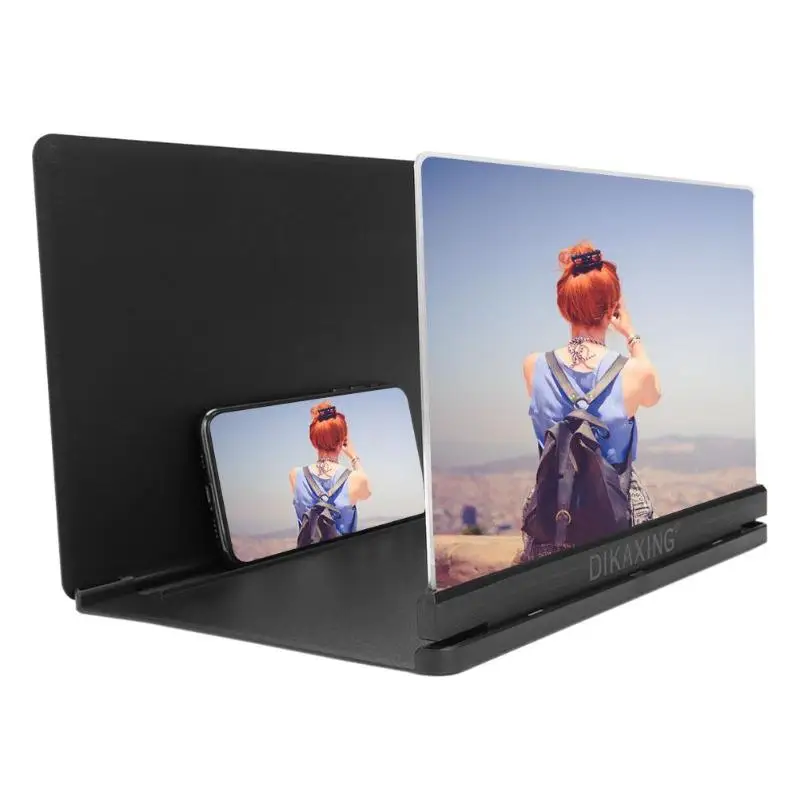

9 inch 3D Stereoscopic Cell Phone Screen Magnifier Bracket Desktop Folding Mobile Video Movie Display Amplifier Enlarged Stand