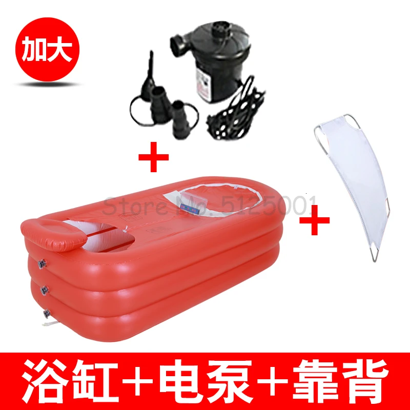 Bathtub Adult Home Lying Inflatable Bathtub Plastic Thickening Bath Bath Barrel Insulation Large Folding Tub Bathtub Adult - Цвет: Сливовый