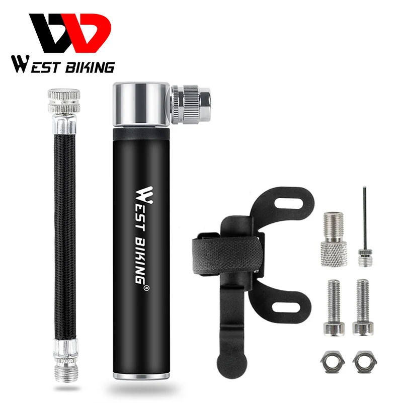 Велосипедный насос для шин воздушный из алюминиевого сплава 120psi Schrader Presta Valve