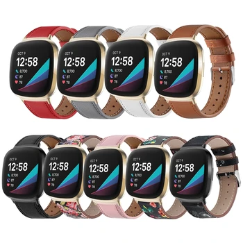 

Durable Color PU Leather Wristband Watch Band Wrist Strap For -Fitbit Versa3/Sense Replacement Smart Watch Accessories
