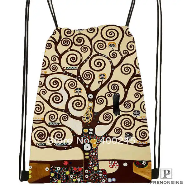 Drawstring Backpack Custom Gustav_Klimt@ 1 походная сумка на шнурке милый рюкзак для детей(черная спинка) 31x40 см#20180611-02-98 - Цвет: Drawstring Backpack