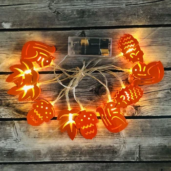 

New Halloween Decoration 1.65M 10LED Lights Squirrel Hedgehog Maple Leaf Pine Cone Battery Light String for Home Party Decor