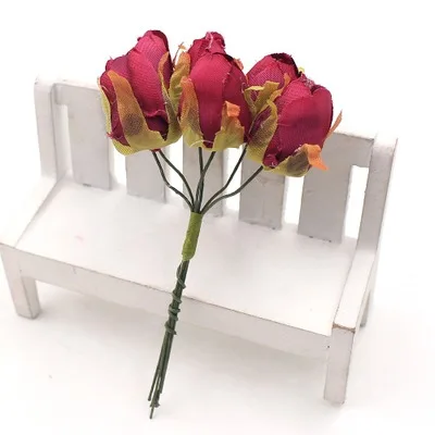 8 Bunch Beautiful Rose Artificial Silk Flowers Small Wedding Decoration Marriage Engagement Fake Flower Wedding Bouquet