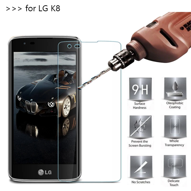 Закаленное стекло для LG K8 Lte K350 K350E K350N K 8 4G упрочненная Защитная пленка Премиум