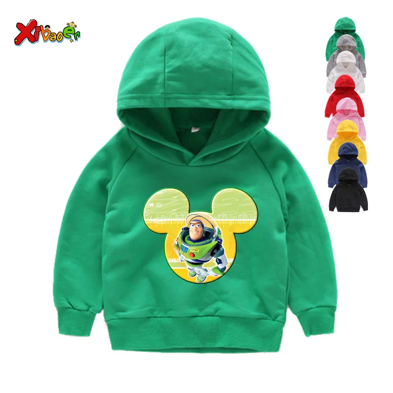 Woody Buzz/толстовки с капюшоном Одежда для маленьких девочек с героями мультфильмов; толстовки с капюшоном Одежда для маленьких девочек с принтом; свитшоты для маленьких мальчиков; 6T - Цвет: Thin hoodies