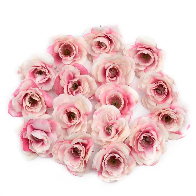 Rose 10 шт. 4 см шелк искусственный бутоны роз ткань для дома Свадебные украшения DIY рождественские аксессуары Искусственные Поддельные цветы - Цвет: Rose