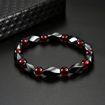 Bracelets Hématite et Agates rouges