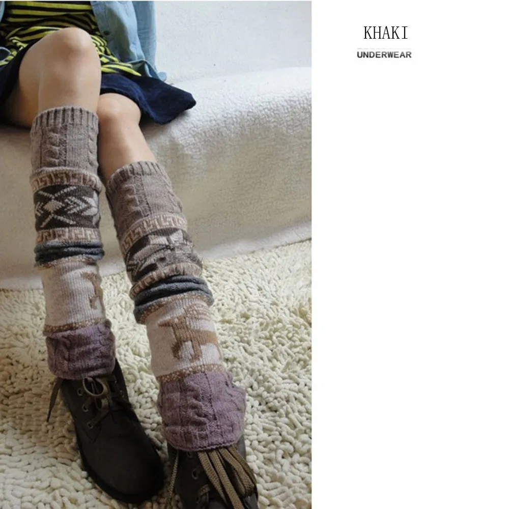Зимние женские носки гетры Вязаные крючком высокие длинные носки леггинсы medias de mujer зимние женские носки# C20