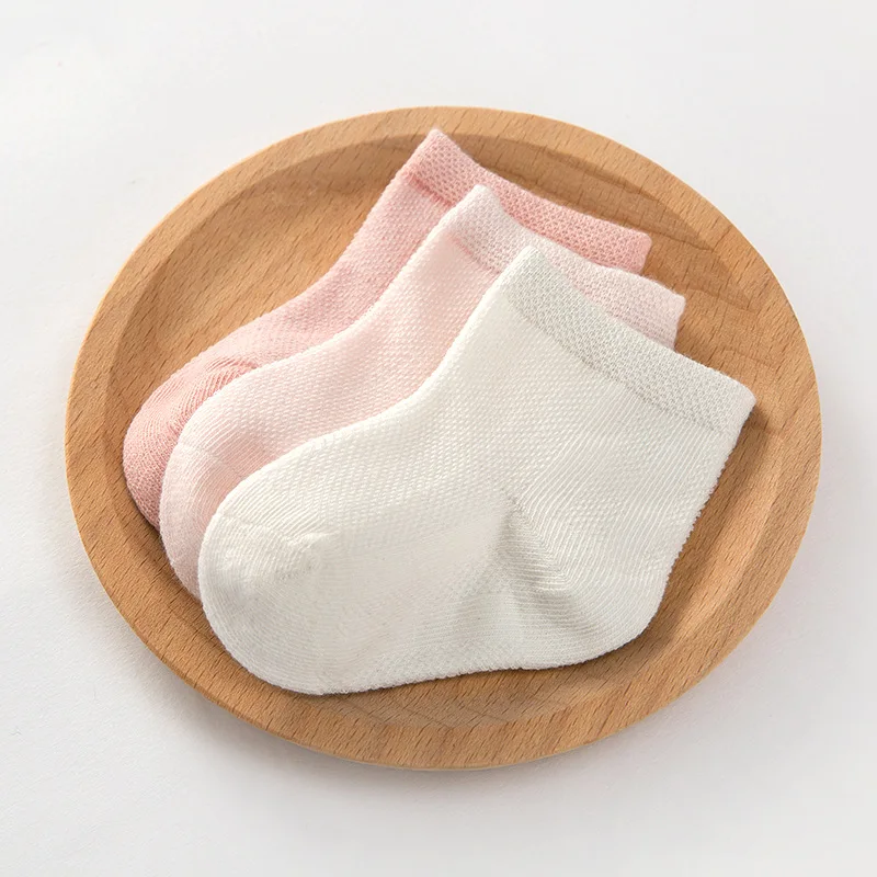 3 пар/лот, носки для малышей сетчатые носки-лодочки хлопок, тонкие носки для новорожденных