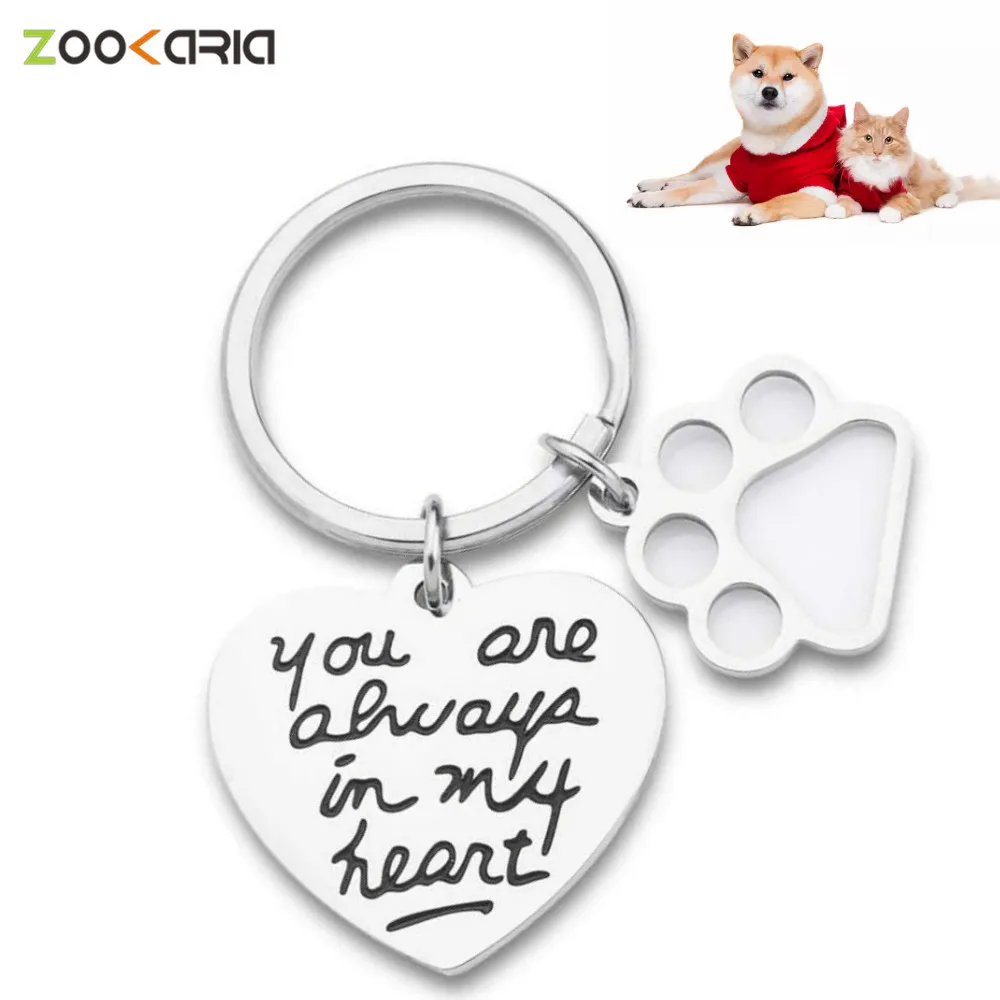 

Personalized Pet Dog Tags Memorial Anti-lost Engraved Name Phone You Are Always In My Heart Pet Keyring