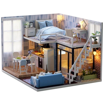 

Wooden Doll House diy Puzzle Doll Houses Miniatures dollhouse Furniture Decoration Kit Toys for Children Dirthday Gift