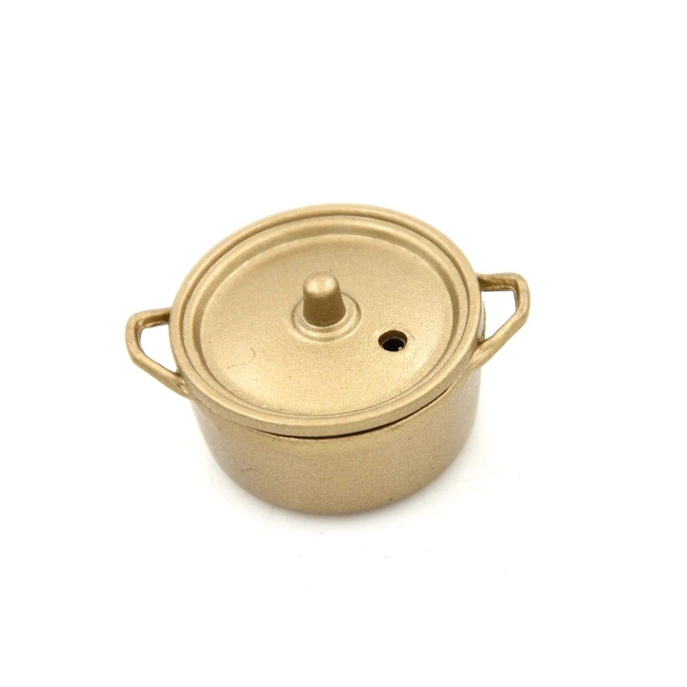 Hot Pot 1:12 Dollhouse Miniature Metal Cooking Soup Pot Cookware Dollhouse Kitchen Accessories Miniature 23