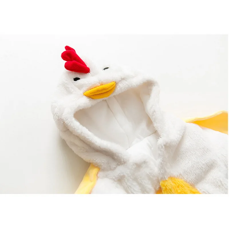 LOOZYKIT новая милая курица Детский комбинезон зимний, утепленный, для детей Костюмы 3 цвета для новорожденного ребенка ползунки зимние хлопковые детские носки, с рисунками животных, одежда