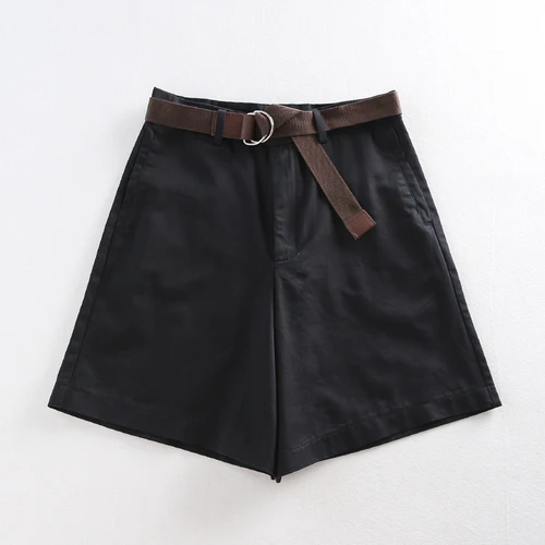 Summer Loose High Waist korean Thin Shorts Women Large Size Wide Leg Shorts Female A-line Short Feminino 4 Colors 7411 50 - Color: Black