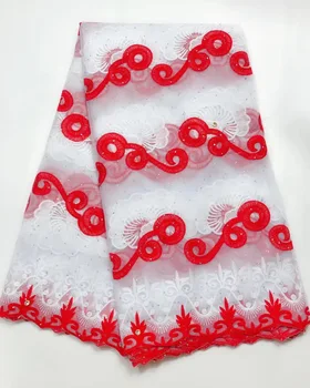 

2020 New African Lace Fabric with stone High Quality Nigerian Swiss Voile Lace In Switzerland Punch Cotton For Wedding