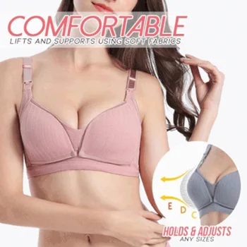 

Breast-Feeding Supportive Brassiere Wirefree Padded Front Button Breathable Bra for Women Mother K2