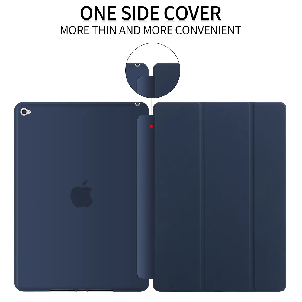 Тройной складной кожаный чехол для Apple iPad Pro 9,7 / Чехол для iPad Pro 9,7 дюйма чехол Чехол с кронштейном Pritective Capa - Цвет: Blue