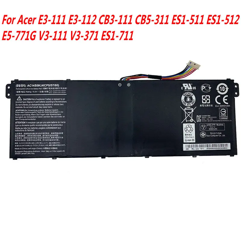 Bateria do Portátil Ac14b8k para Acer Nitro An51551 Predador Helios 300 N17c1 Aspire A515-51g N17c4 A71771g Novo
