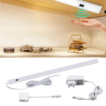 

LED Under Cabinet Kitchen Light Bedroom Wardrobe Closet Hand Sweep Switch Night Lights 30 40 50cm LED Bar Light Indoor Home Lamp