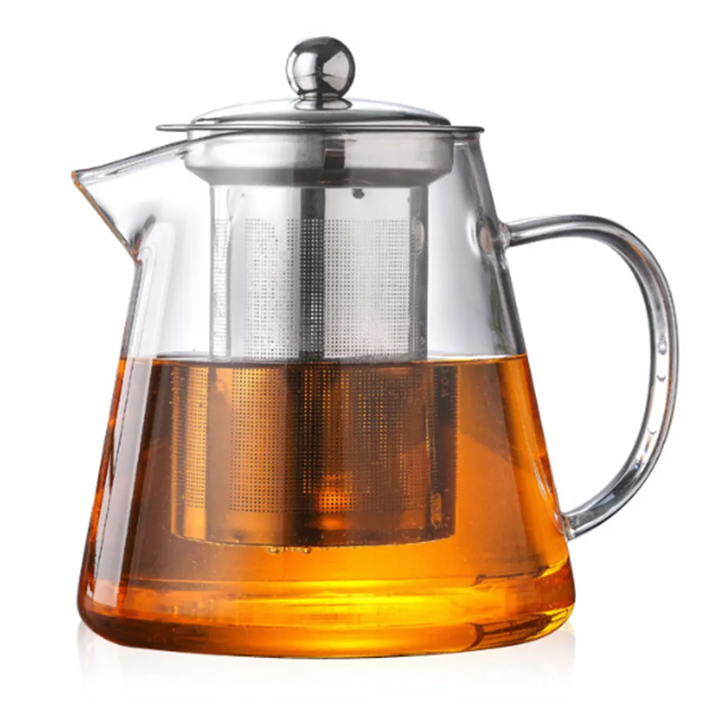 Economic Kettle Glass Drinks Home Tea Utensils Fruit Juice Tea Pot Coffee Restaurant Teapot Strainer Water Kitchen - Цвет: 450ML