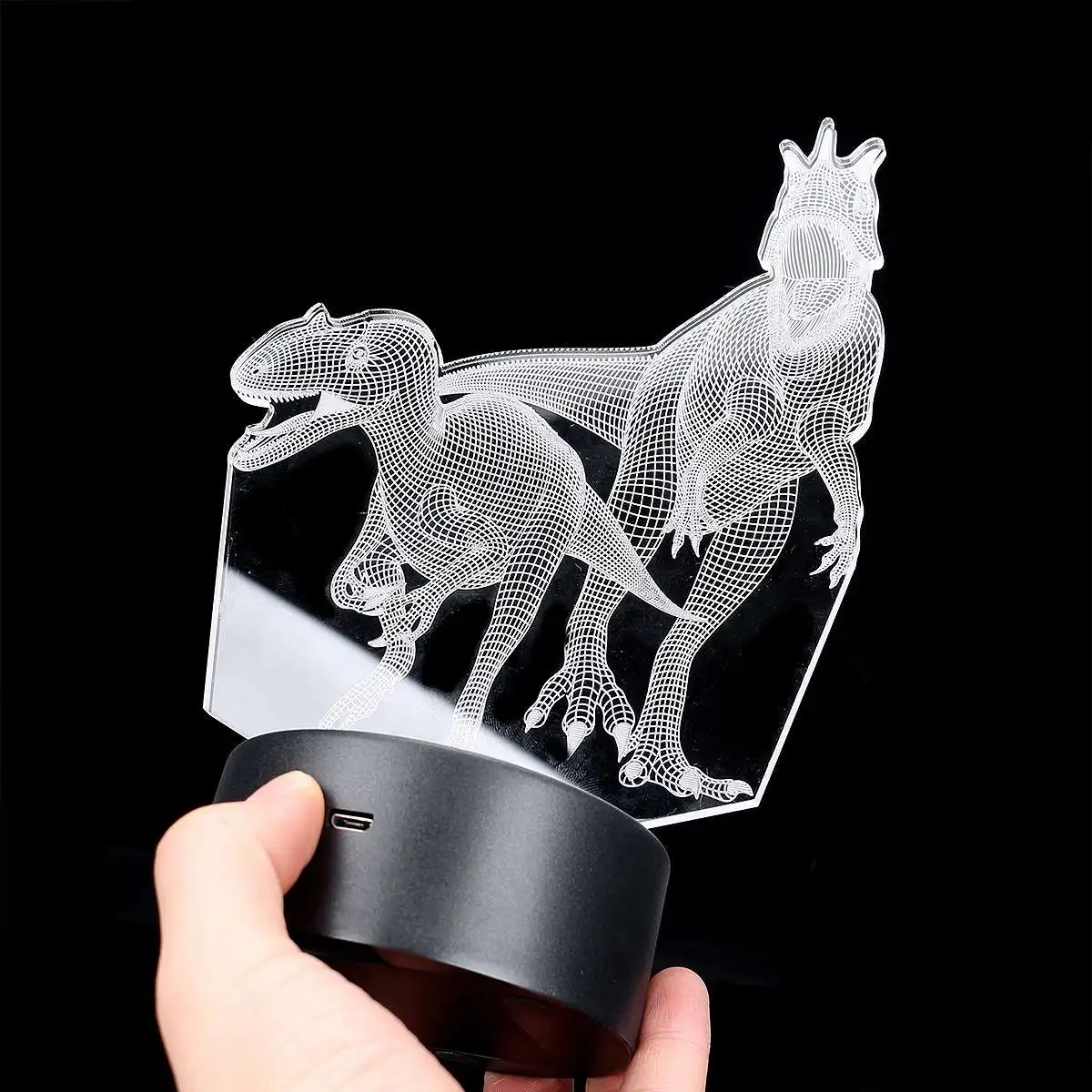 Super Affordable 16 Color Dinosaur theme Series 3D Lamp LED Touch Night Light Creative Gift Table Lamp With Remote usb Line