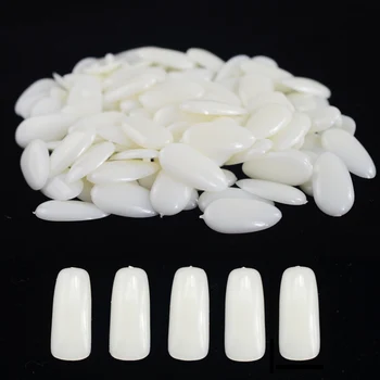 

100pcs Natural Color False Acrylic Nail Tips Practice Display French Acrylic UV Gel Tool Manicure Fake Nails Art Design JI367
