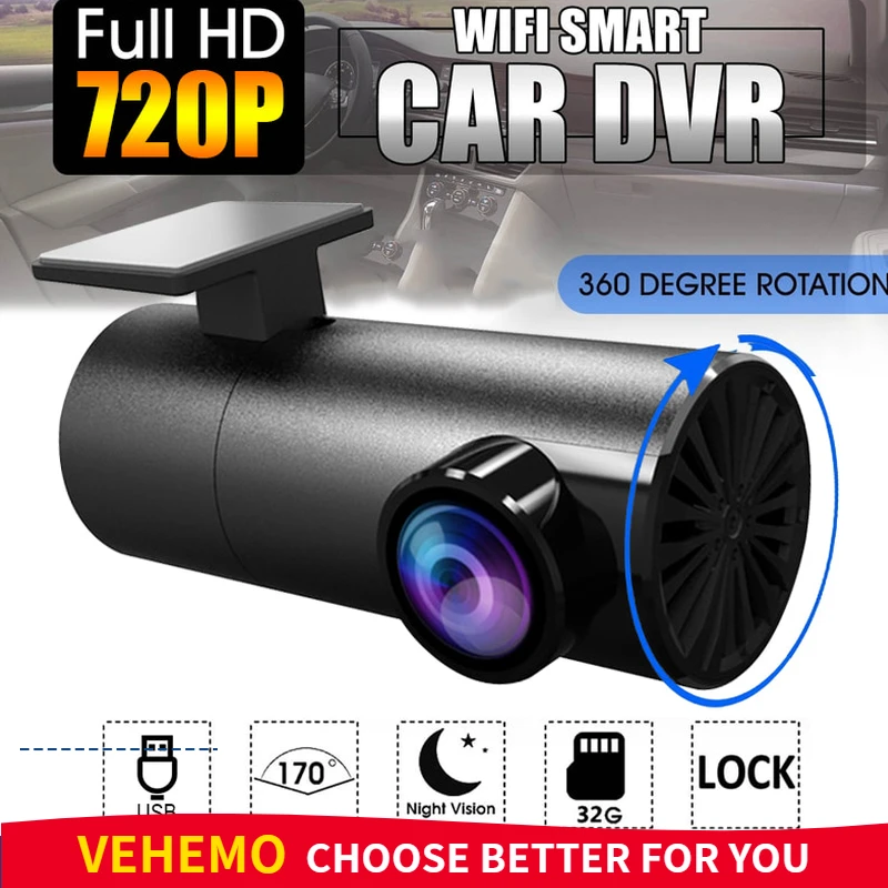 Автомобильный мини видеорегистратор Full HD USB с функцией ночного видения