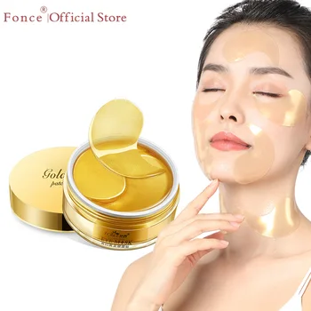 

Fonce 24K Gold Crystal Collagen Gel Eye patches mask Ageless Sleep Mask Remover Wrinkle Anti Age Bag Eye Treatment Dark Circles