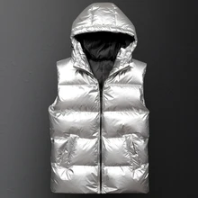 Мужской зимний жилет с капюшоном, хлопковый утепленный жилет, Мужская ветровка, мужская куртка без рукавов, повседневные мужские пальто, уличные жилеты