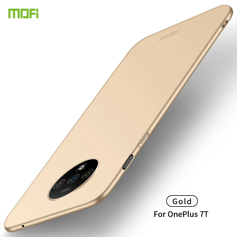 Gold MOFI для OnePlus 7 T/7 T Pro Чехол Жесткий PC пластик ультра тонкий чехол для телефона для One Plus Pro7T задняя крышка защитный экран - Цвет: Gold